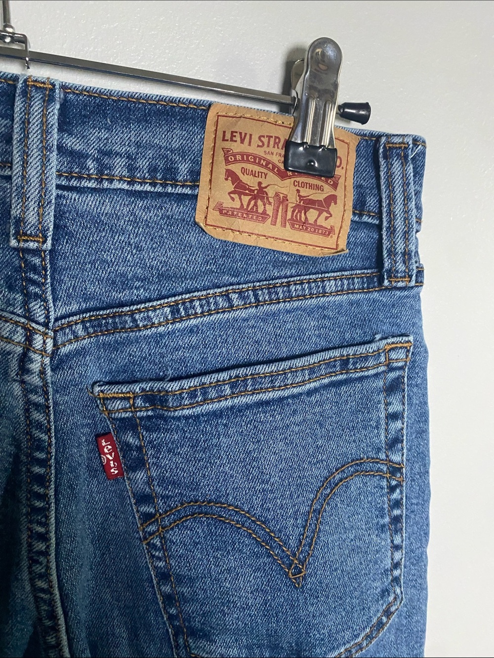 Levi’s Wedgie Straight Jeans Women’s 26 x28 Blue Denim High Rise Cotton Blend - Picture 11 of 14